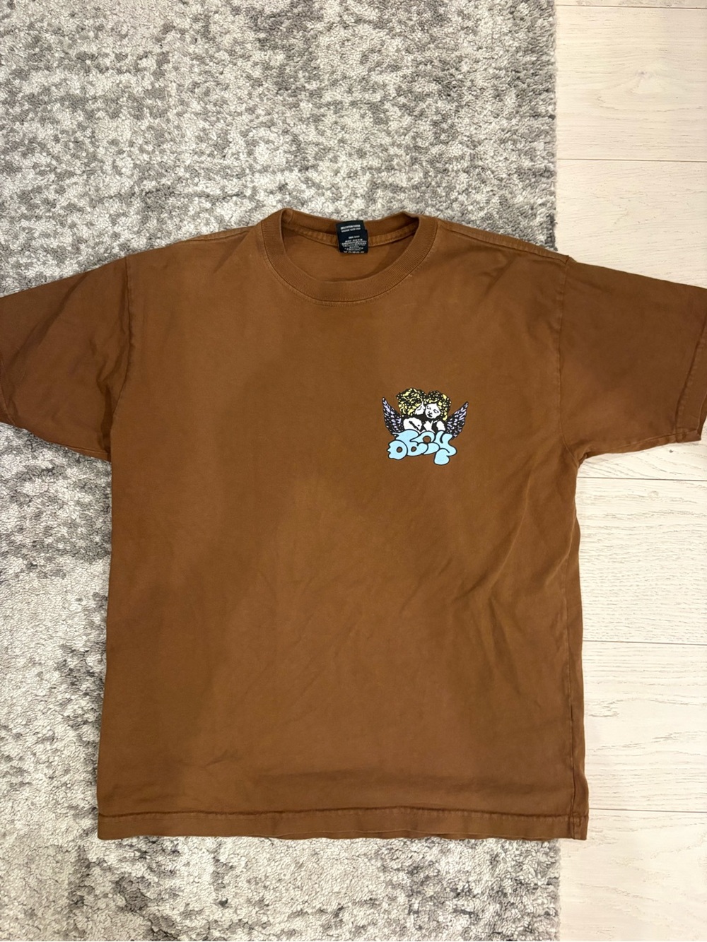 Obey Brown Short Sleeve Tee with angel Logo